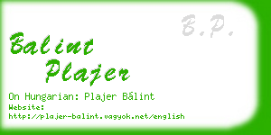 balint plajer business card